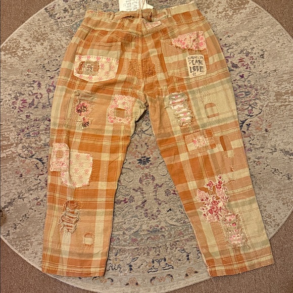Magnolia Pearl Patchwork Crossroads Carmel Plaid Pants Free People - Picture 7 of 15